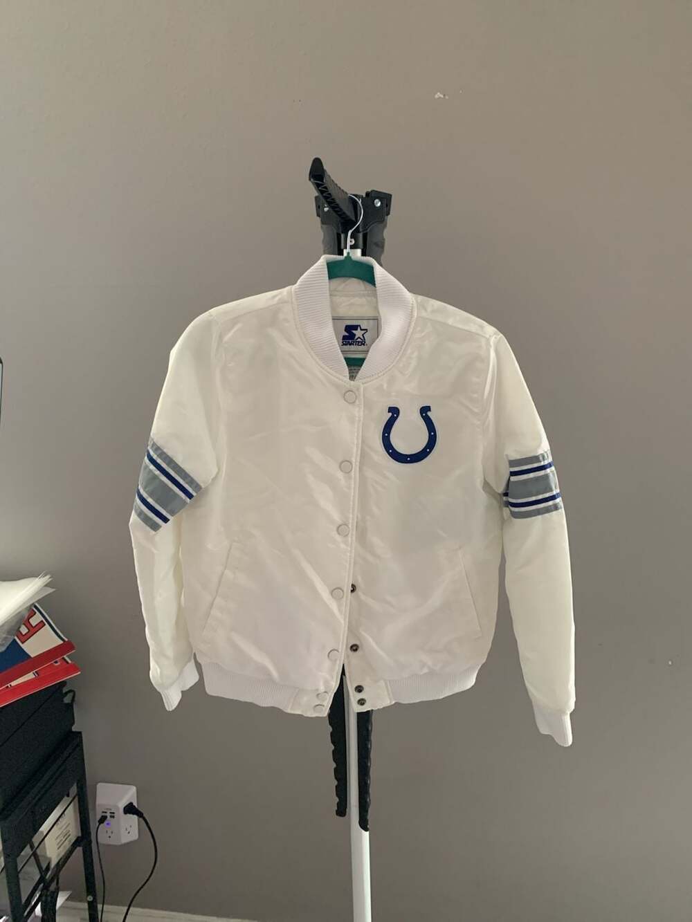 Starter Indianapolis Colts White Satin Full-Snap Varsity Jacket
